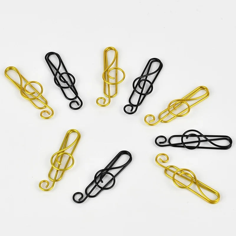 20Pcs Creative Music Paper Clips Musical Notes Paper Clip Holder Clamps Bookmark Office School Stationary Students Gift