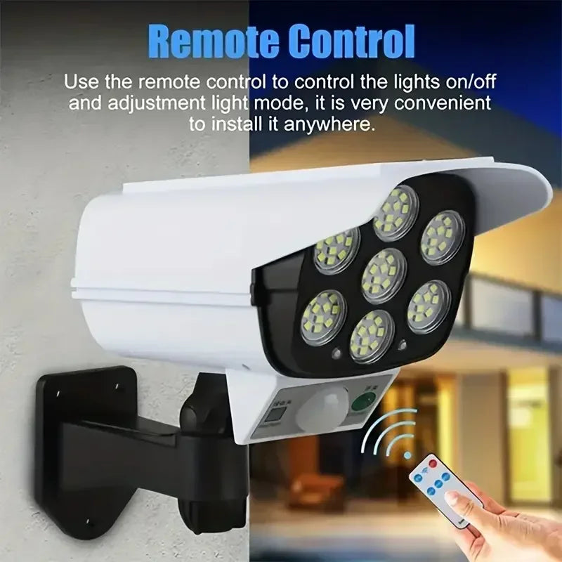 77 led security dummy camera solar light motion sensor wireless outdoor flood light IP65 Waterproof lamp 3 mode for home garden