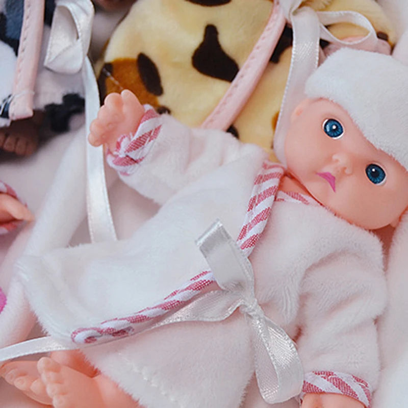 Reborn Dolls Baby Reborn Silicone Reborn Baby Doll 12cm Palm Dolls Pajamas Dress Simulation Baby Reborn Baby Doll Toys