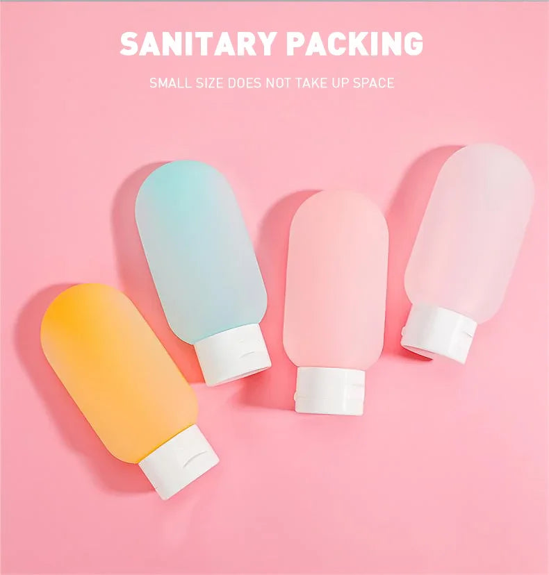 3Pcs/Set 30/60/100ml Refillable Bottles Silicone Soft Squeeze Tube Lotion Container Empty Bottle Portable Travel Shampoo Tool