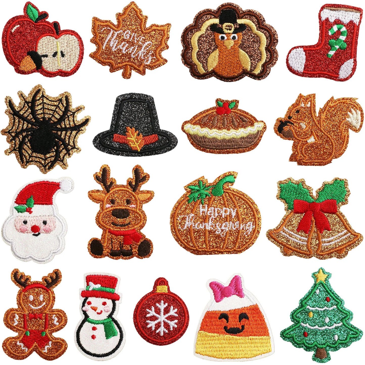 Carnival Christmas Santa Claus Embroidered Iron On Patch Applique Diy Name Badge Alphabet Patches For Clothing Bag Accessories