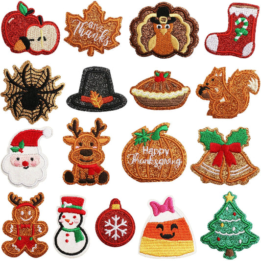 Carnival Christmas Santa Claus Embroidered Iron On Patch Applique Diy Name Badge Alphabet Patches For Clothing Bag Accessories