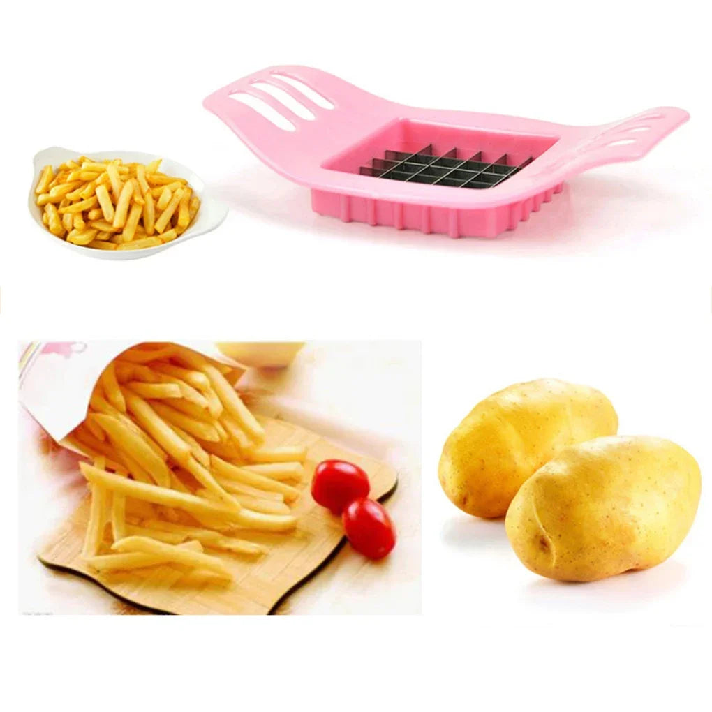 2024 New Cooking  Potato Cutter Gadgets Potato Chip Stainless Steel Vegetable French Fry Chopper Chips Making Tool Kitchen