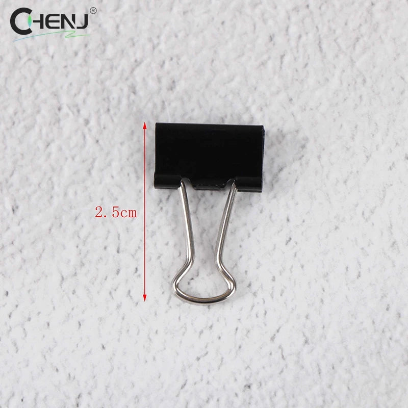 12pcs 15mm Black Metal Binder Clips File Paper Clip Photo Stationary Office Supplies School Briefpapier Document