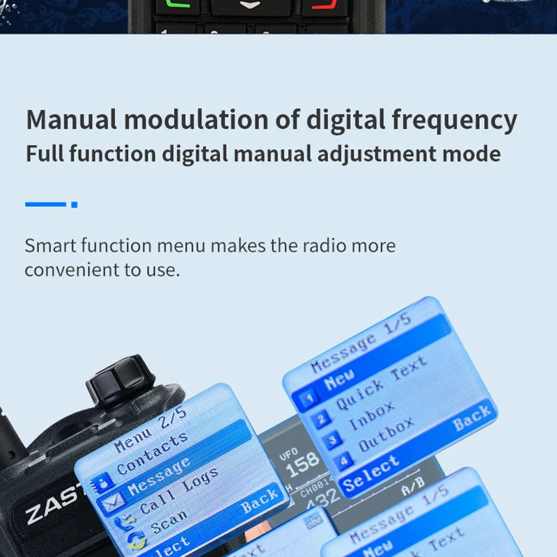 ZASTONE UV008 DMR Walkie Talkie Digita Two Way Radio Dual band 10W Dual time slot Walkie-talkie GPS