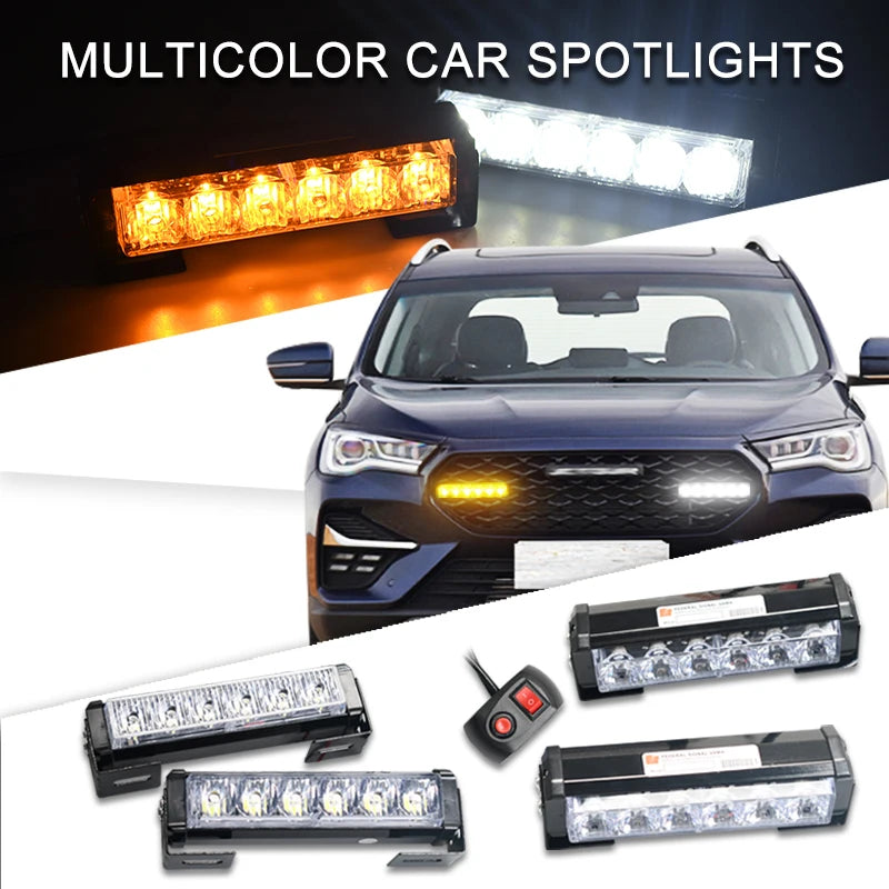 Car 12V 24V LED Signal Light For Car Warning Flashing Firemen Police Emergency Lamp Ambulance Strobe LED Warning Light