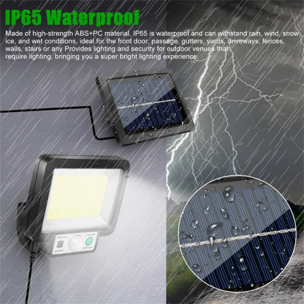 Solar Wall Lights 117COB Outdoor Solar Powered IP65 Waterproof 3 Modes Wall Lamp For Garden Porch Patio Yard