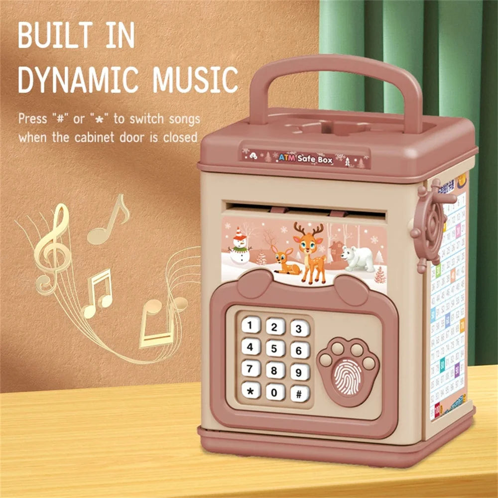 Secure Your Money With This Fun Music Cartoon Fingerprint Password Box - Perfect For Kids!