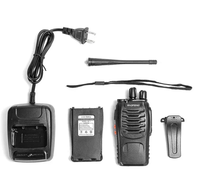 5-10km Talkie Long Range Two-way Radio ultra-long standby time Waterproof Walkie BF-888S UHF 400-470MHz 16CH VOX with Cha