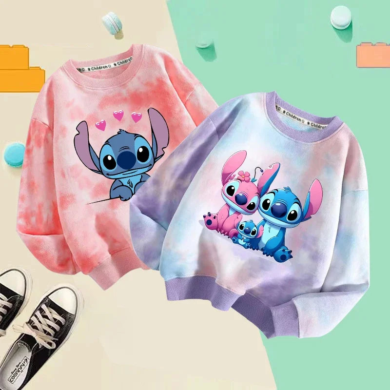 Stitch Tops Sweaters Children Baby Long Sleeve Casual Clothes Boy Girl Sweatshirt Kids Clothing Fall Hood Sweat Shirts Clothes