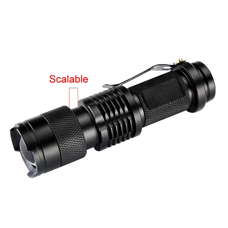 300Lumens 7W Waterproof Lanterna Zoomable Led Flashlight Red Light Torch 3Mode Penlight Portable Led Lights for AA/14500 battery