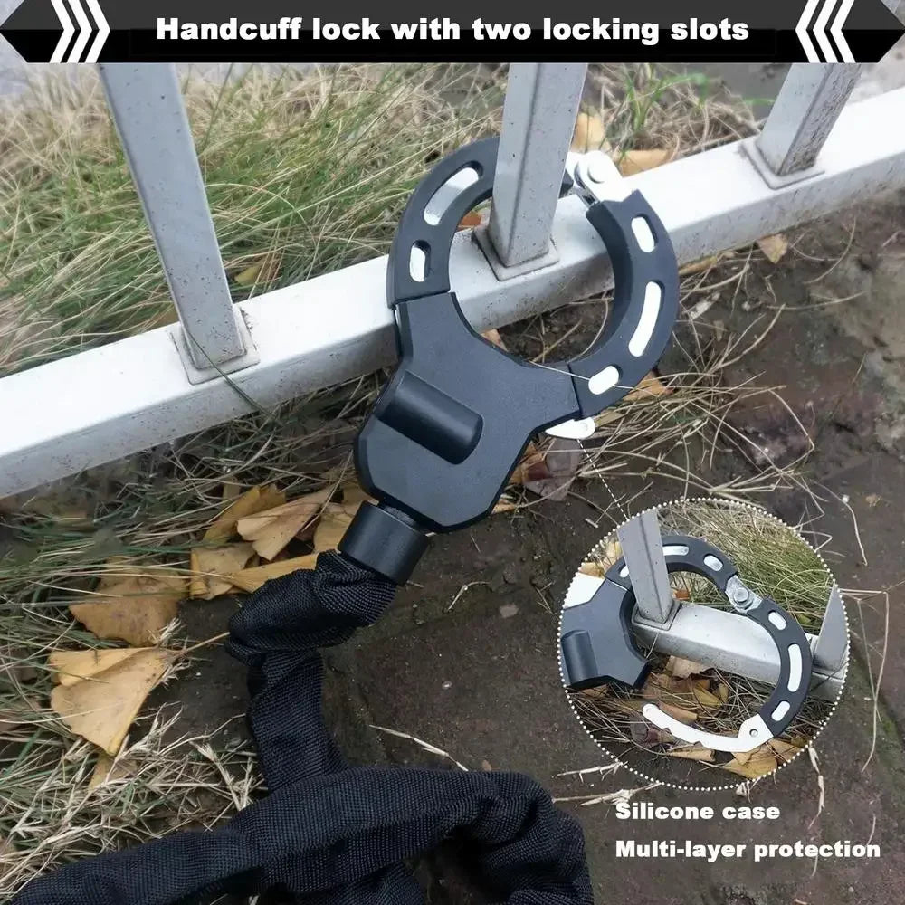 Motorcycle Anti-Theft Alloy Steel Handcuff Lock Heavy Duty Security Lock for Scooters Bicycles Prams E-Scooter Bike Accessories