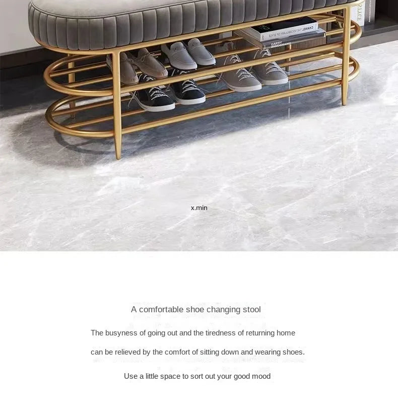 Shoes Stool At The Door of The House Entrance Stool Designer Cloakroom Sofa Stool Against The Wall Long Bench Bed End