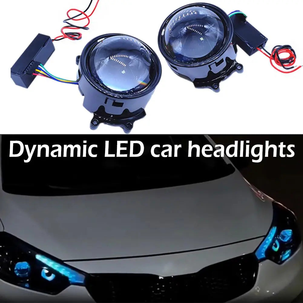 Dynamic 3 Inch Devil Eyes Lens Lights For 12v Car WIFI Control Eyes Retrofit Kits Headlight Assembly Auto Accessories