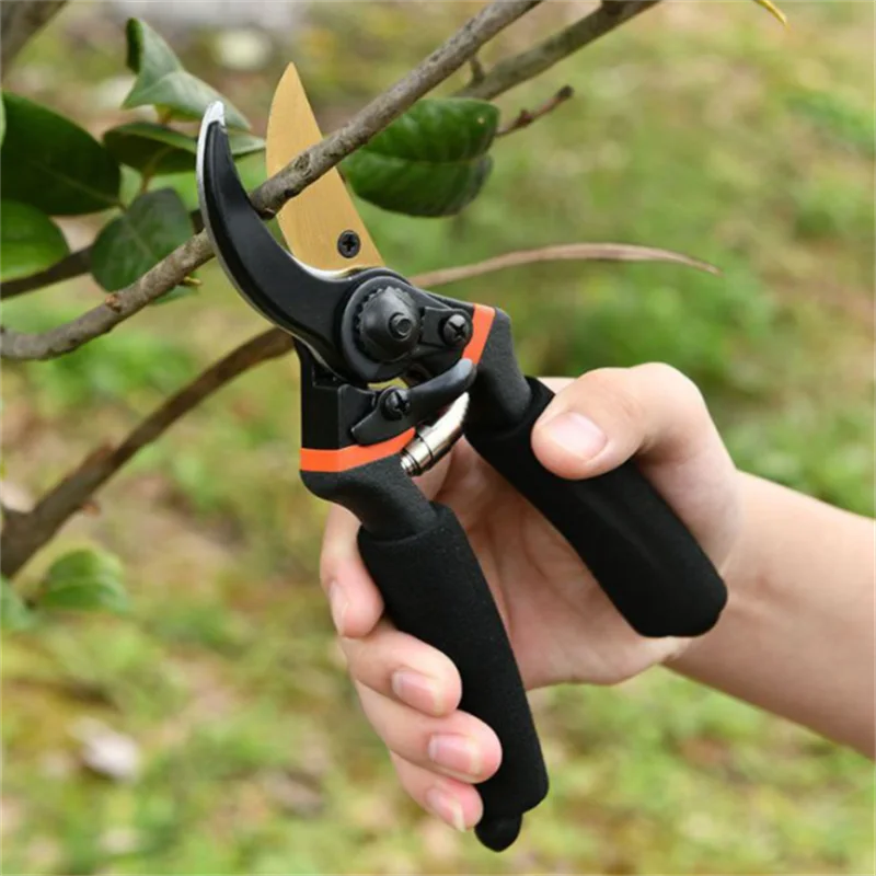 1Pcs Anti-Slip Pruning Shears Labor-saving Cutting Tools Rough Pruning Shears Garden Scissor Maintenance Tool Flower Trimming