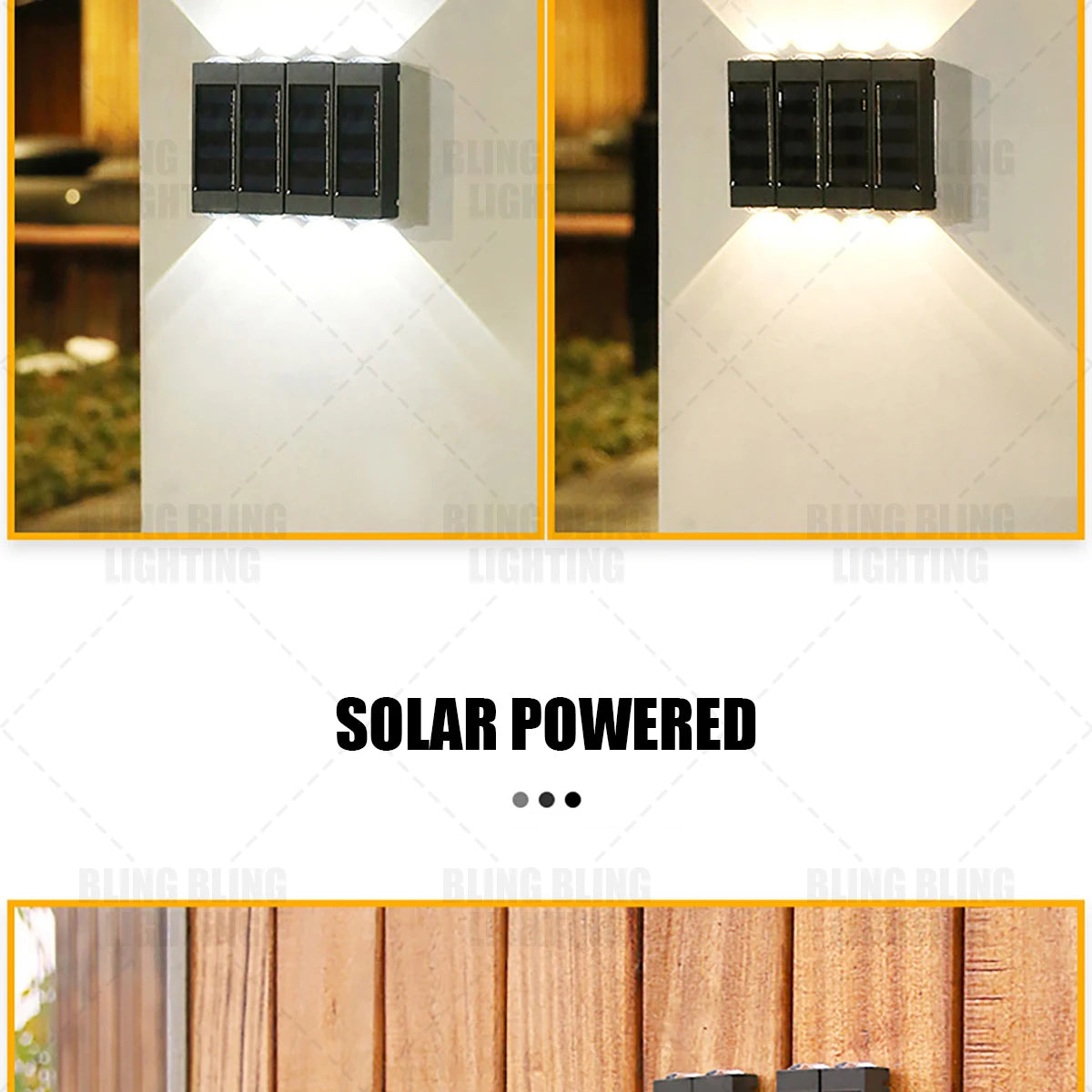 Freely Combined Spliced Solar LED Wall Lamp Outdoor Waterproof Up And Down Luminous Lighting For Garden Yard Park