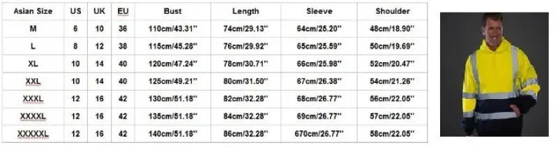 Men Reflective Strip Sanitation Overalls Fleece Hooded Jacket for Cold-Proof Outdoor Sweater Work Safety Coat Outdoor