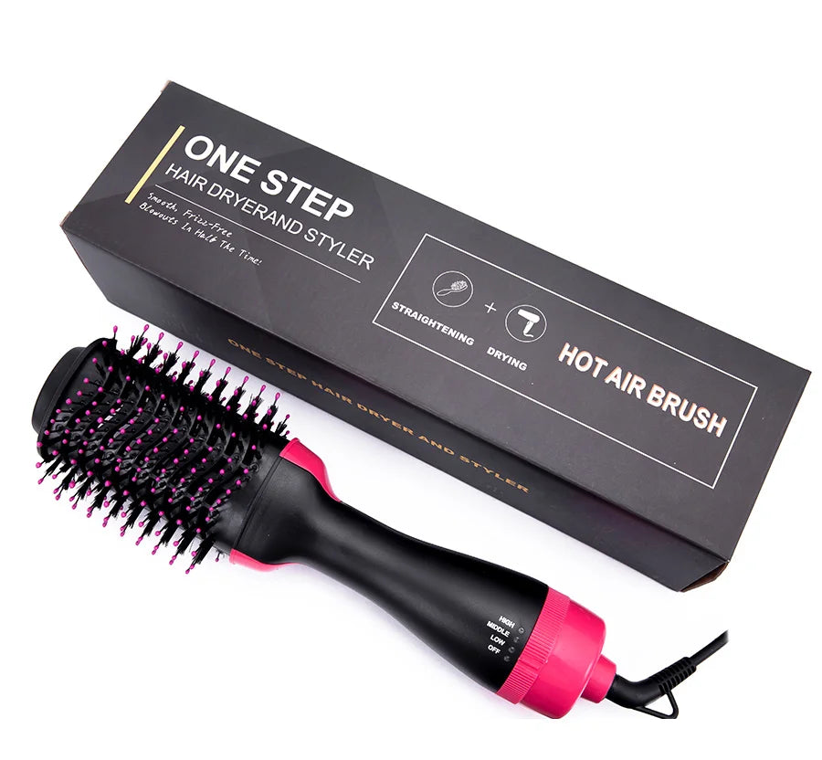 Women Hair Dryer Brush Hair Dryer Straightener Curler Massager 4 In 1 Rapid Warming One Step Volumizer Hot-Air Hair Brushes