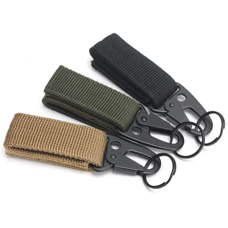 Tactical Molle Hook-Webbing Keychain-Key Ring Holder Hunting Gear Keeper Pouch Key Chain Nylon Belt Keychain EDC Molle Webbing