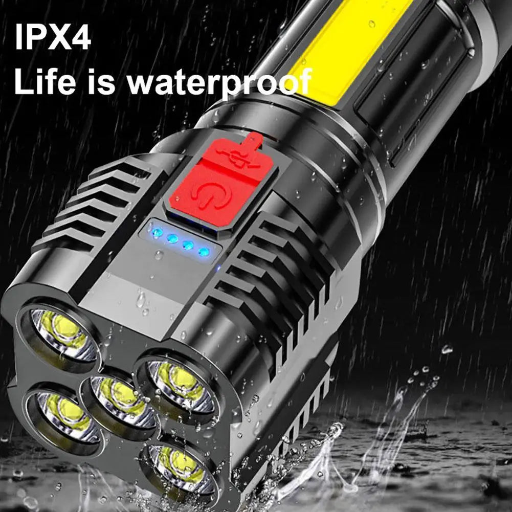 Rechargeable Flashlight 500 Lumens 4 Modes IPX4 Waterproof Super Bright Led Flashlight For Outdoor Camping Torch