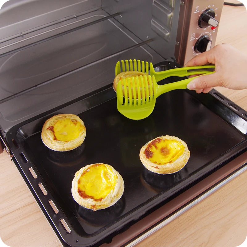 Kitchen Gadgets Handy Stainless Steel Onion Holder Potato Tomato Slicer Vegetable Fruit Cutter Safety Cooking Tools Accessories