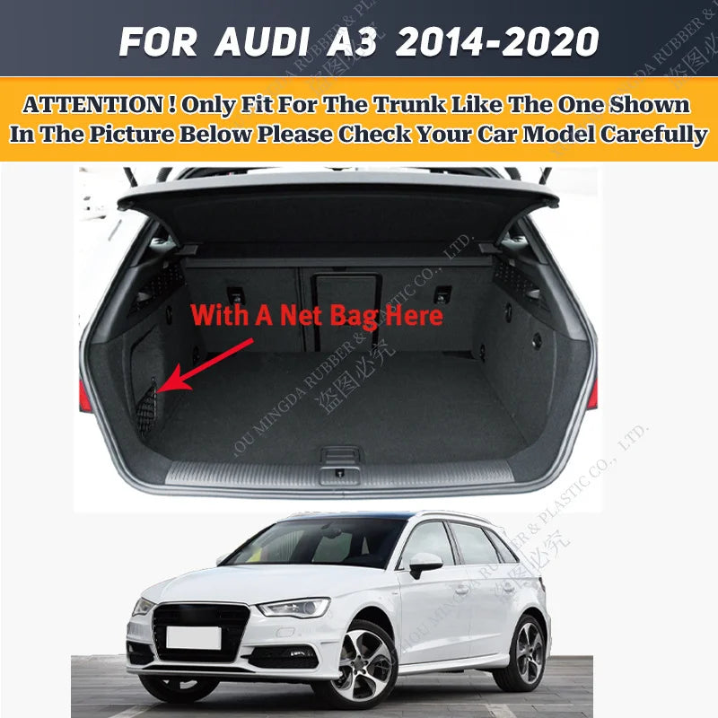 Car Trunk Mat For Audi A3 Sportback 2014 2015 2016 2017 2018 2019 2020 High Quality Cargo Liner Carpet Interior Accessories