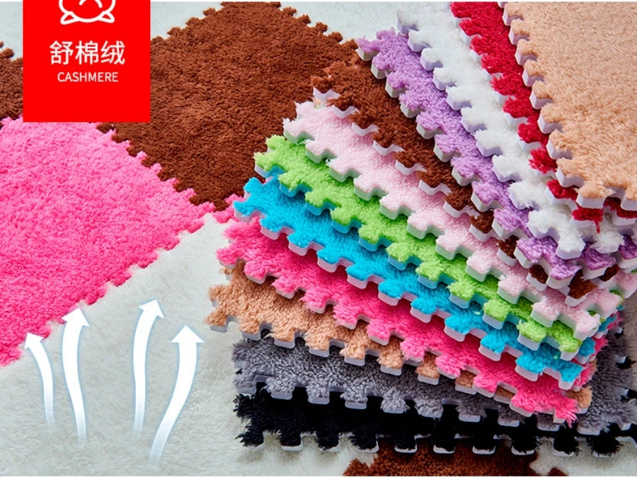 5/10/20 Pcs DIY 30*30*1.1-1.2cm Thick Living Room Bedroom  Kids Room Soft Carpet Magic Patchwork Jigsaw Splice Baby Climbing Mat