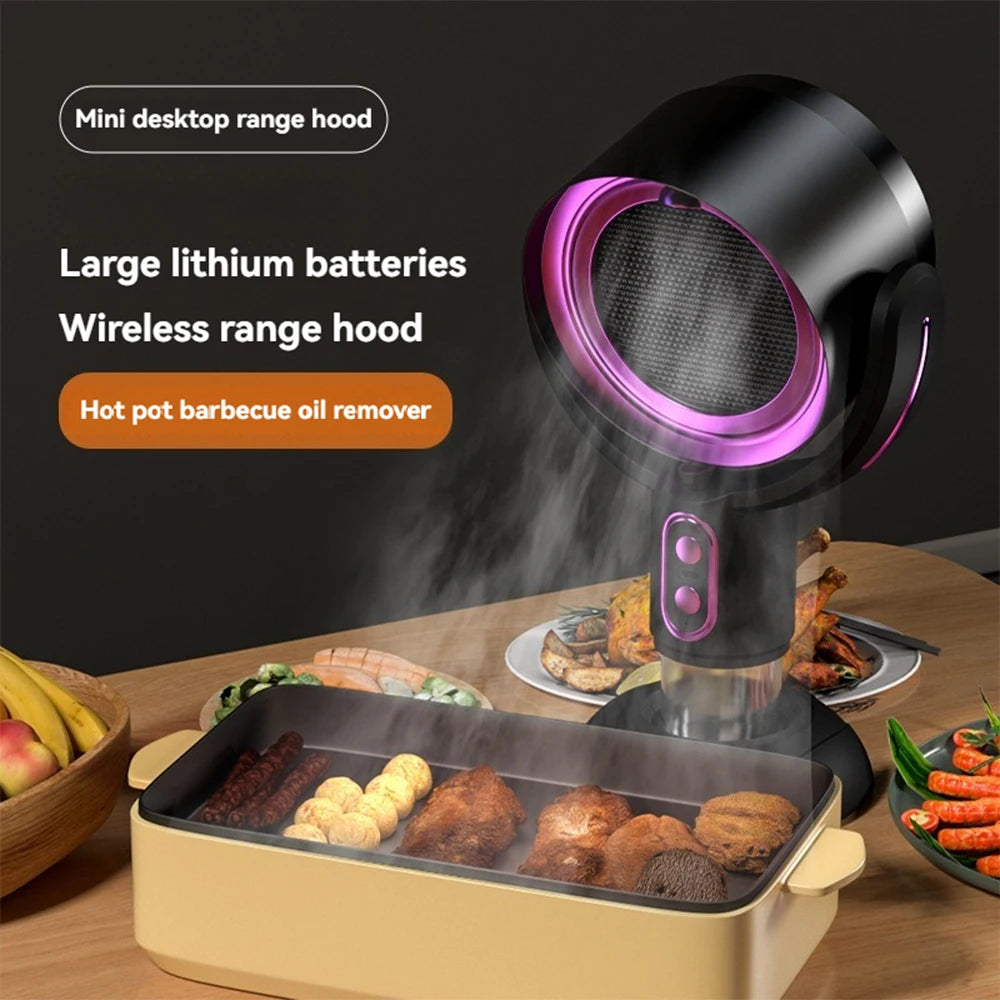 Desktop Range Hood Mini Suction Extractor Hood USB Charging Angle-adjustable Camping Picnic Hot Pot Range Hood Kitchen Hood