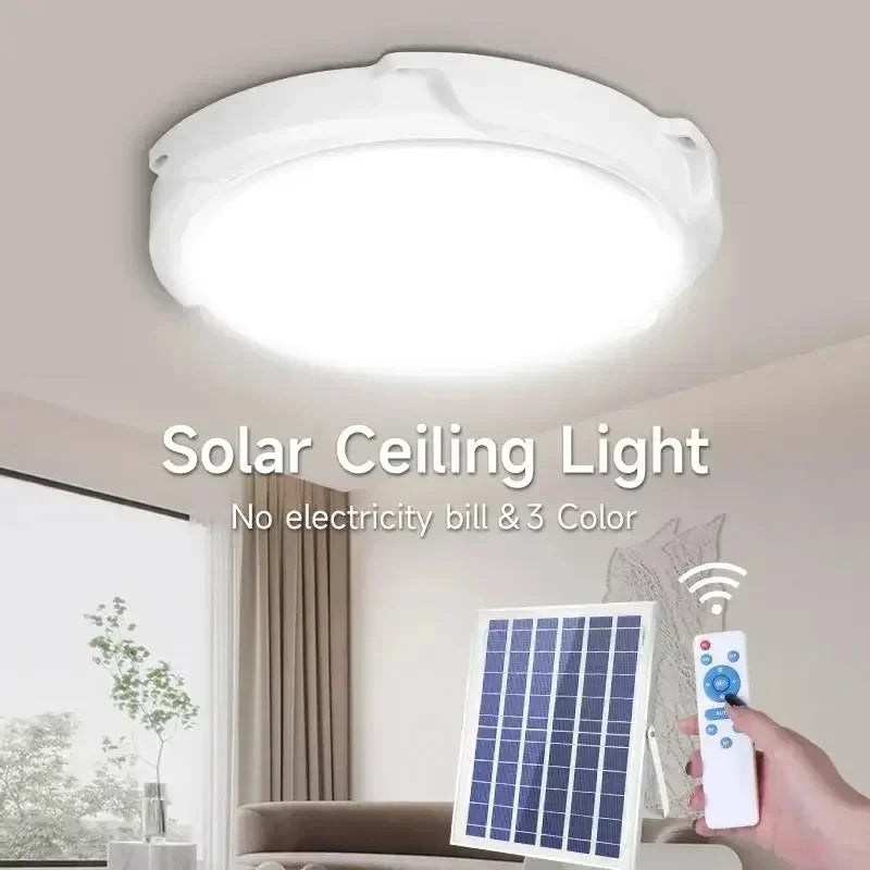 New Solar Ceiling Lamp Household Power-saving Waterproof Balcony Aisle Lamp Rural Villa LED Solar Intelligent Light Control Lamp