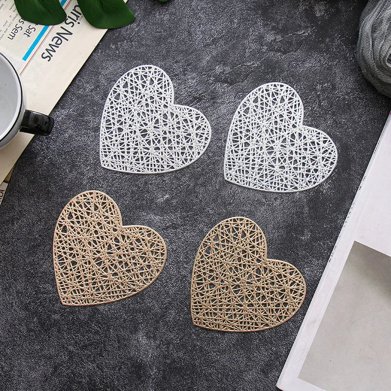 1pcs Heat Insulation Table Placemats Dining Table Mat Drink Cup Coasters Glasses Kitchen Mat PVC Non-Slip Hot Pad Placemat