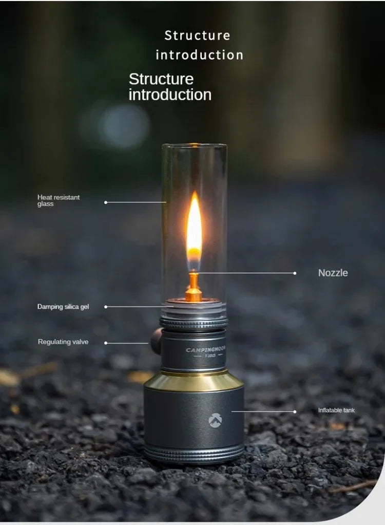 Campingmoon Outdoor Camping Gas Lamp Atmosphere Candle Lamp Lantern with Gas Canister Inflation Optional