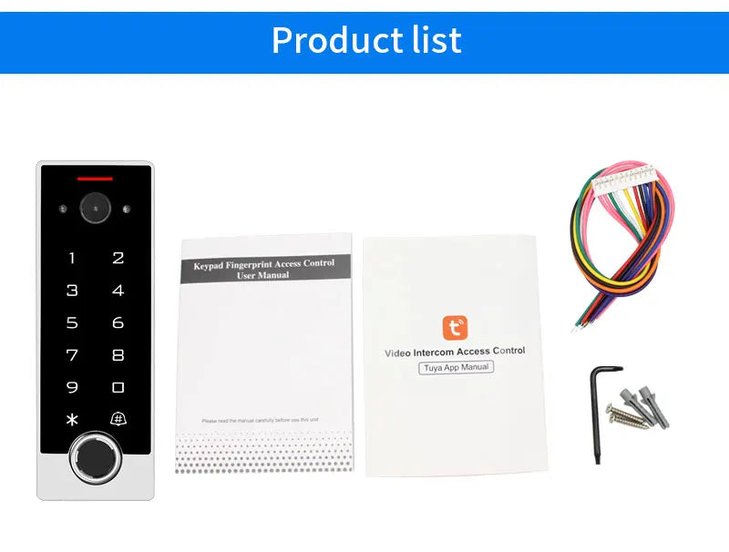 Tuya WiFi Video Intercom Doorbell to Phone Camera Home Security Door Phone Fingerprint Access Control System Pin/APP/Card Unlock