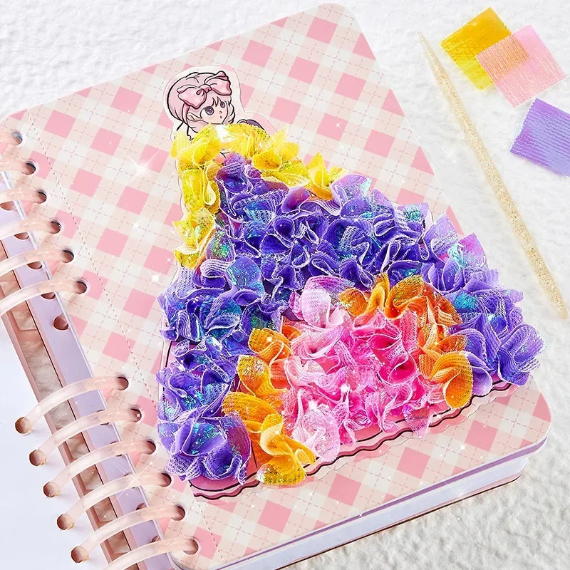 Children DIY Painting Sticker Craft Toys Kids Art Girls Poking Painting Princess Handmade Educational Magical Children Gifts