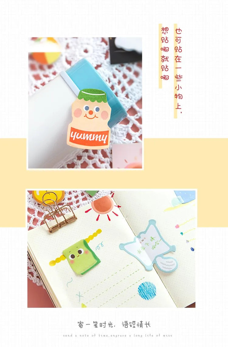 30 Pcs Kawaii Hallowmas Sticky Notes Cute Stationary Cartoon Series Self-Stick Note Pads Fun Office Supplies Sticky Note Set