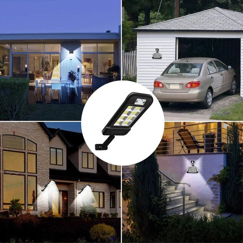 Solar Street Lights Outdoor, Solar Lamp With 3 Light Mode Remote Control Waterproof Motion Sensor Lighting for Garden Patio Path