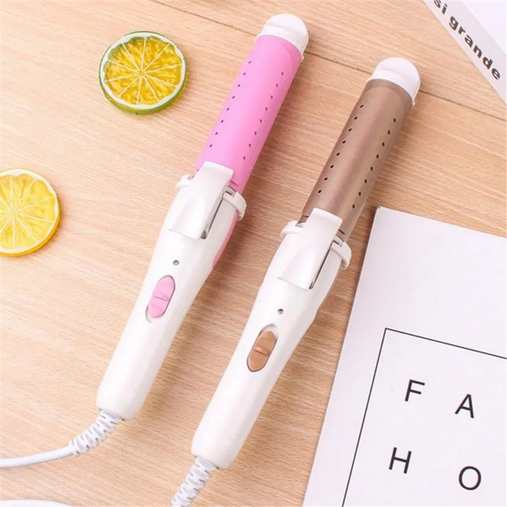 Multifunction 3 In 1 Gold Ceramic Hair Curler Hair Curling Iron Straightener Heated Roller Professional Hair Styling Tools