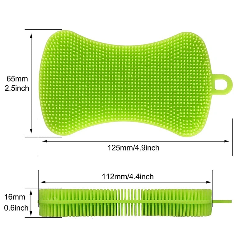 1Pcs Silicone Dish Washing Brush Pot Pan Sponge Scrubber Silicone Scouring Pad Fruit Pot Pan Wash Brushes Kitchen Cleaning Tool