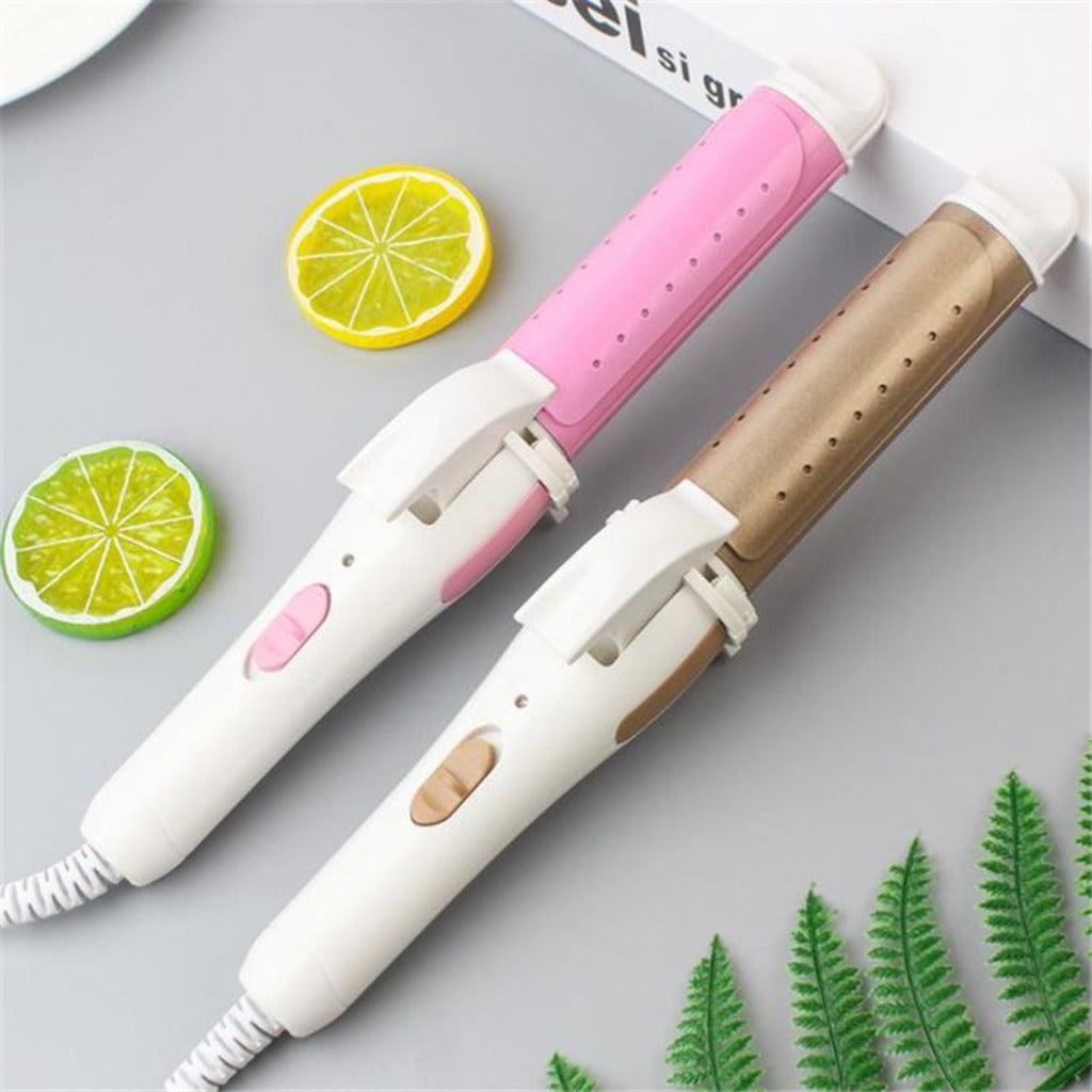 Multifunction 3 In 1 Gold Ceramic Hair Curler Hair Curling Iron Straightener Heated Roller Professional Hair Styling Tools