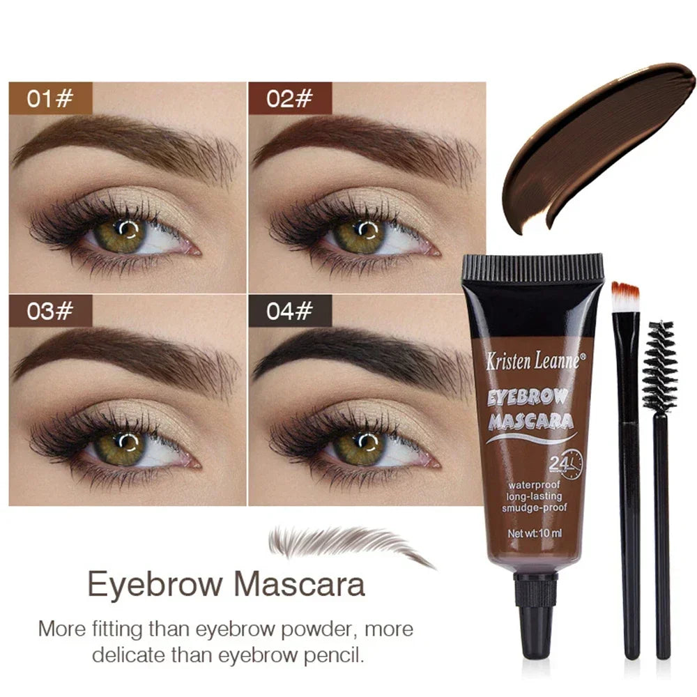 Waterproof Eyebrow Cream with Eyebrow Brush Natural Eyebrow Enhancers Gel Long Lasting Black Brown Wild Eyebrows Tinted Makeup