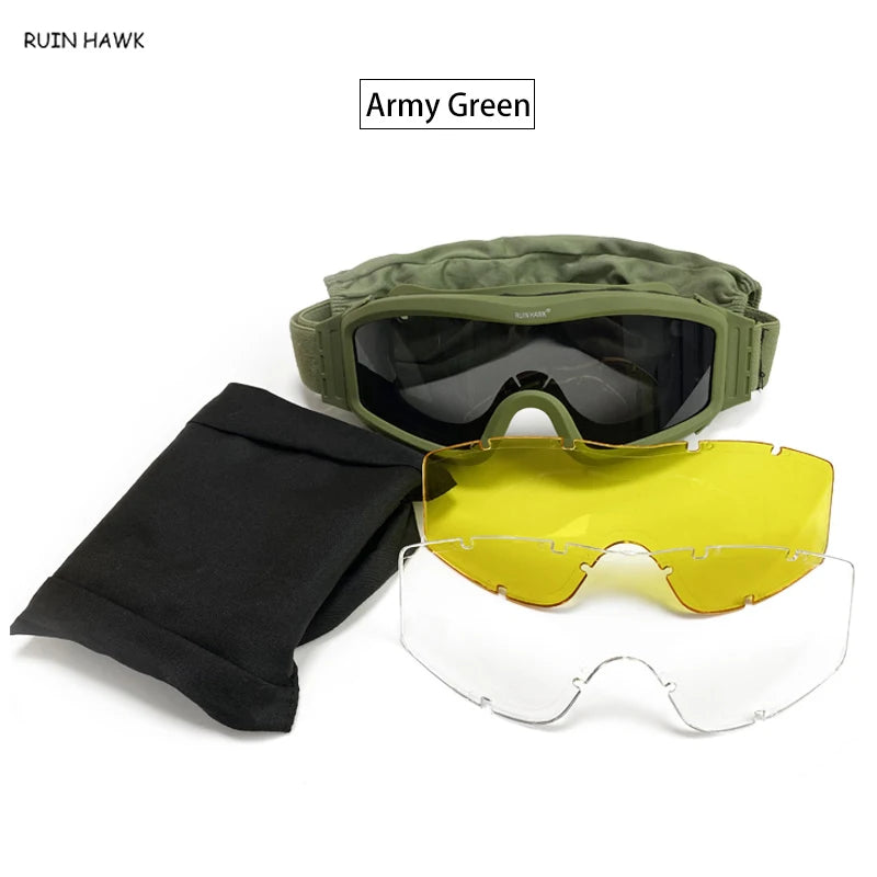 Tactical Glasses Men Shooting Hunting Glasses Military Gear Army Glasses Goggles Aisrsoft Paintball Protective Eye Glasses