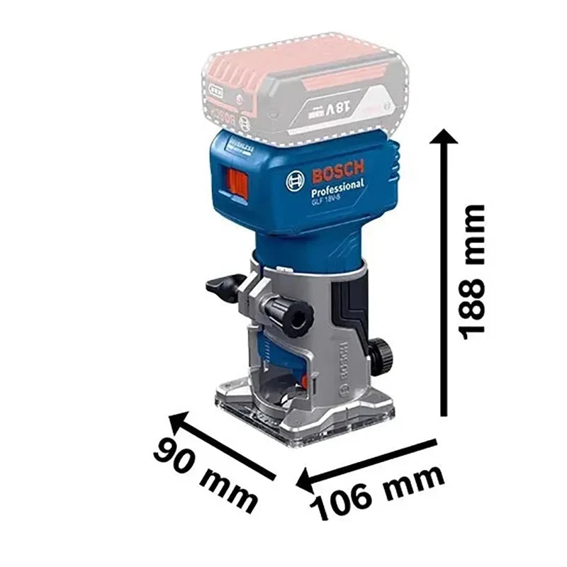 Bosch GLF 18V-8 18V Electric Trimmer Wood Router Machine 30000RPM Carpentry Tool Slotting Carving Dedicated Power Tools