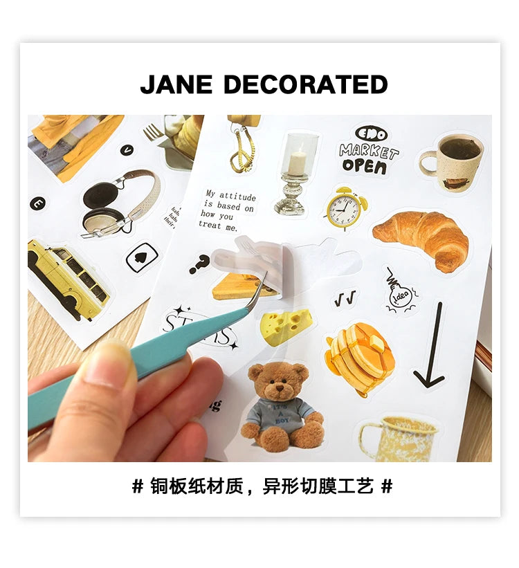 2 Sheets Creative Sweet Food Stickers for Daily Life Stuff Decoration Poster Crafts Scene Stationary School Supplies