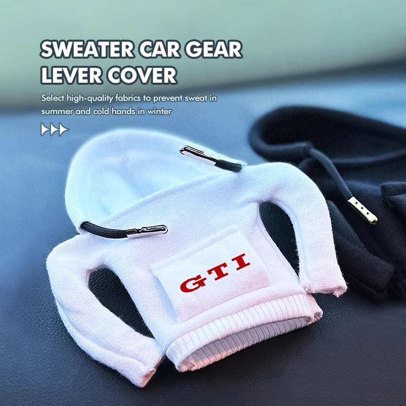 Car Hoodie Gear Shift Lever Cover Gear Knob Sweatshirt Hat For Volkswagen Golf 4 5 6 7 GTI Tiguan Passat B5 B6 B7 CC Jetta MK5