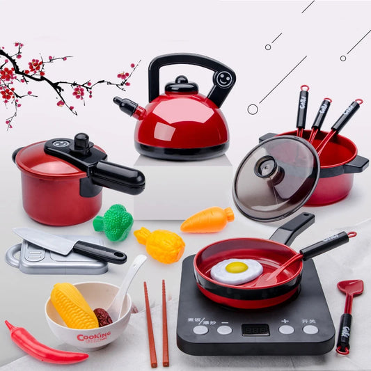 Kitchen Toys Set For Kids Girl Cooking Baby Cutting Fruit Cooking Kitchen Utensils Children's Simulation Education Pretend Play