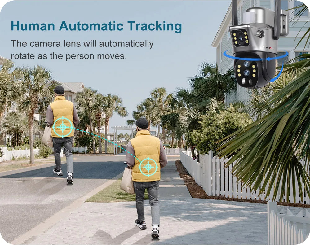 LS VISION 12MP 4G/WiFi Dual Screen Solar Camera Outdoor 10X Zoom 6K Three Lens Human Auto Tracking Surveillance Camera V380 Pro