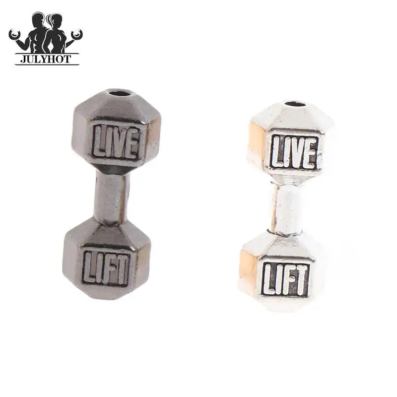 2Pcs 1/12 Dollhouse Miniature Barbell Dumbbells Fitness Weights Gym Model Toys Mini Dumbbells Weights Lifting Equipment