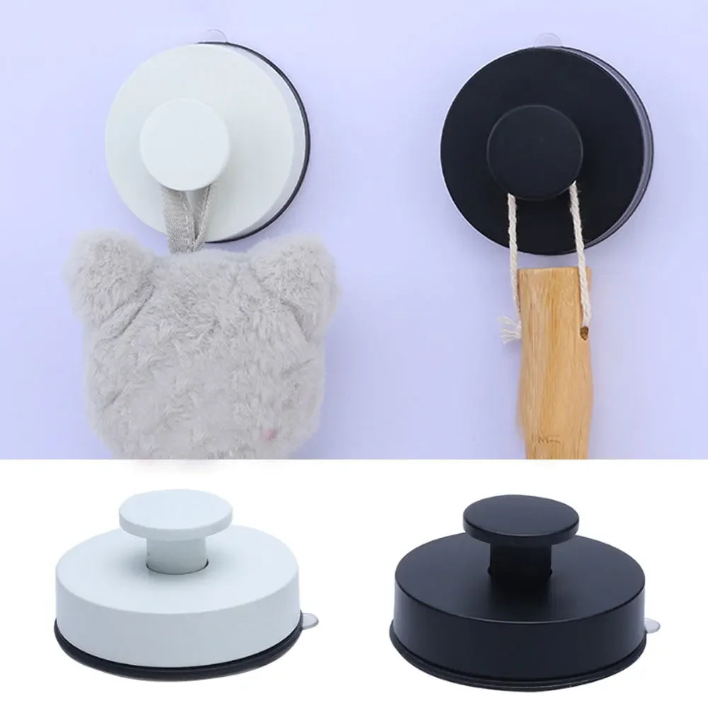 Black/white Vacuum Suction Cup Hooks Punch Free Bath Sucker Hook Wall Hook Hanger Glass Kitchen Bathroom Hooks for Towel Handbag