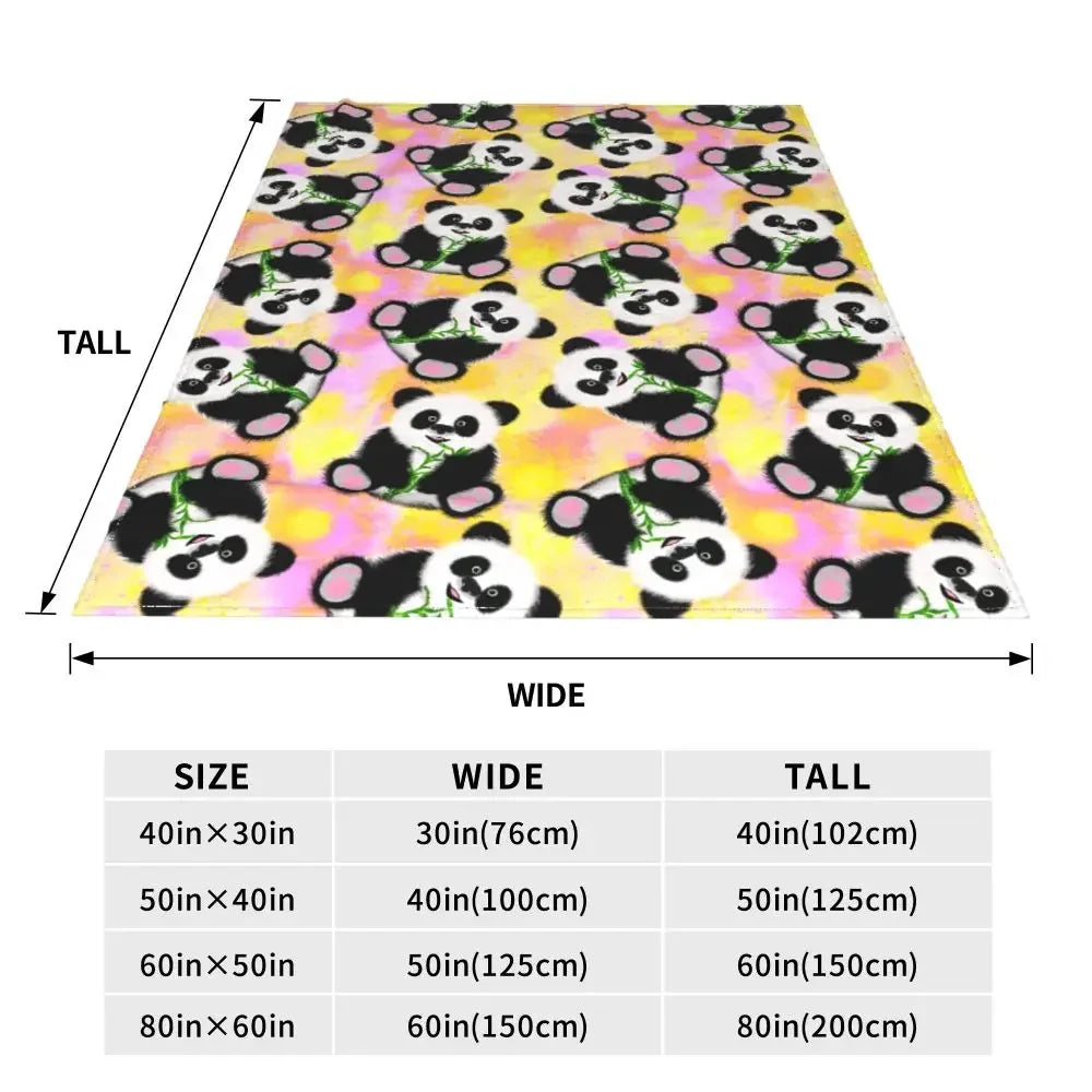 Cute Panda Cartoon Animal Blanket Fleece Textile Decor Portable Ultra-Soft Throw Blankets for Bedding Couch Bedspread