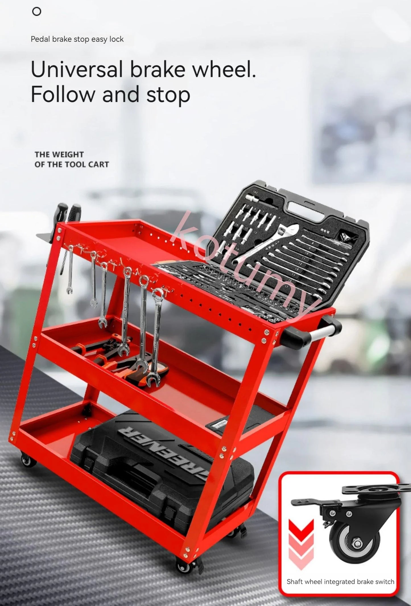 Multifunctional Tool Trolley Toolbox Tool Cart With Mute Wheels Maintenance Storage Shelf Layer Small Cart