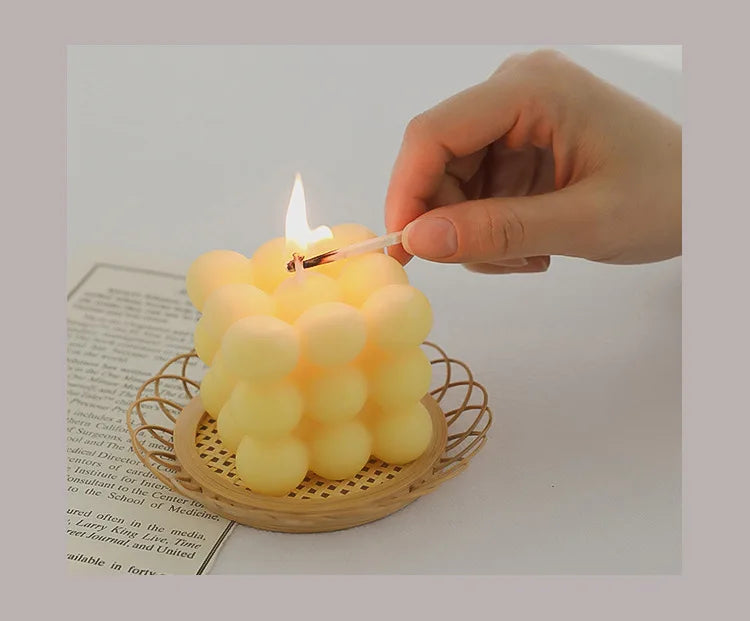 Ins Style Bubble Cube Candle Handmade Scented Candle Aromatherapy Soy Wax Candle Wedding Birthday Candles Party Home Decoration